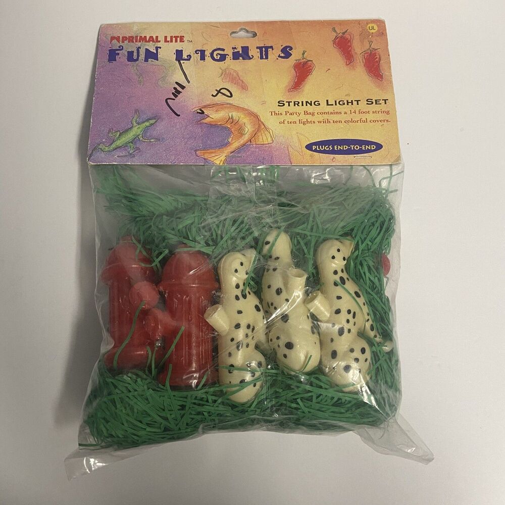 Vintage 1999 Primal Lite Fun Lights String Light Set Dalmatians Rare 10 Lights